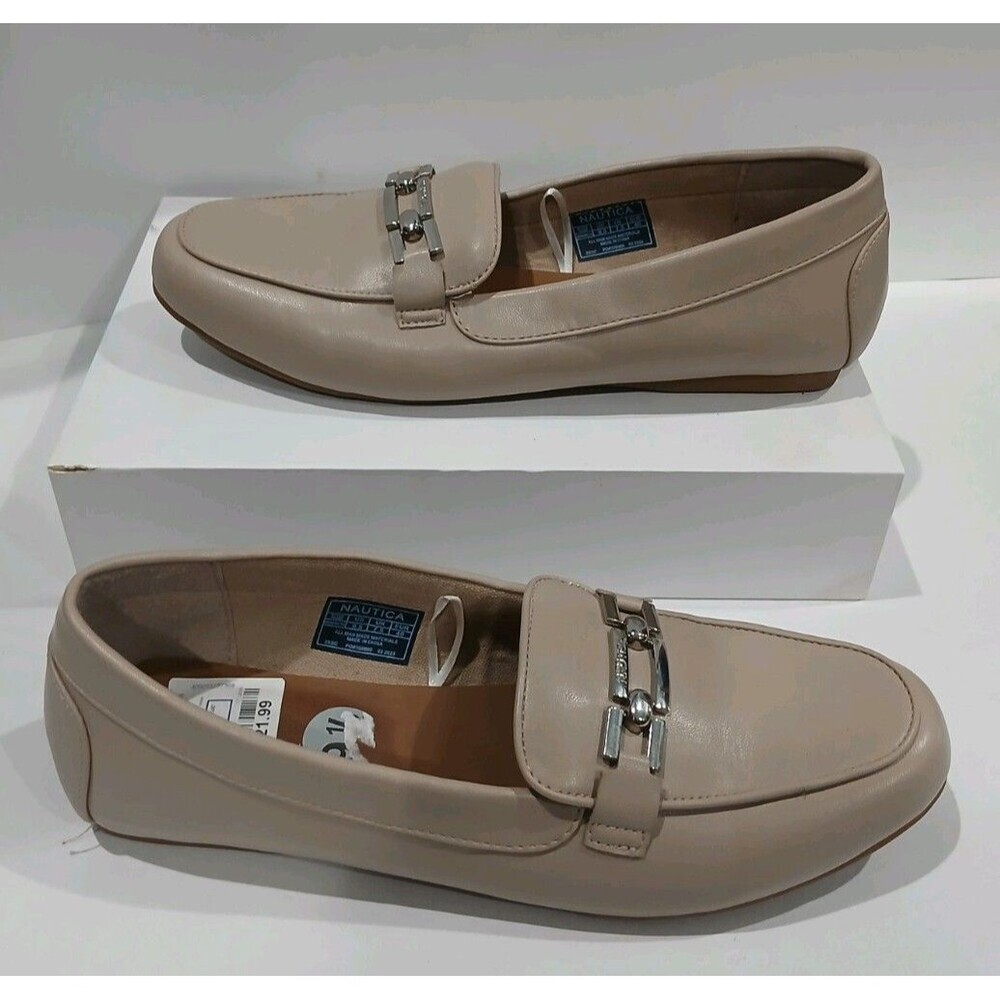 Nautica Beige Loafers Women’s Size 9.5 Slip On Flats Casual Dress Shoes - Picture 2 of 6